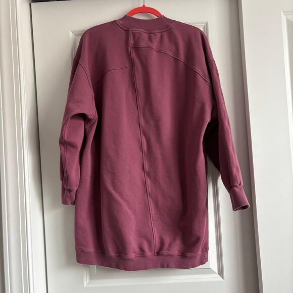 Lululemon Broken Beats Sweater Dress Cotton Plumful Sz L Athleisure - Picture 8 of 10